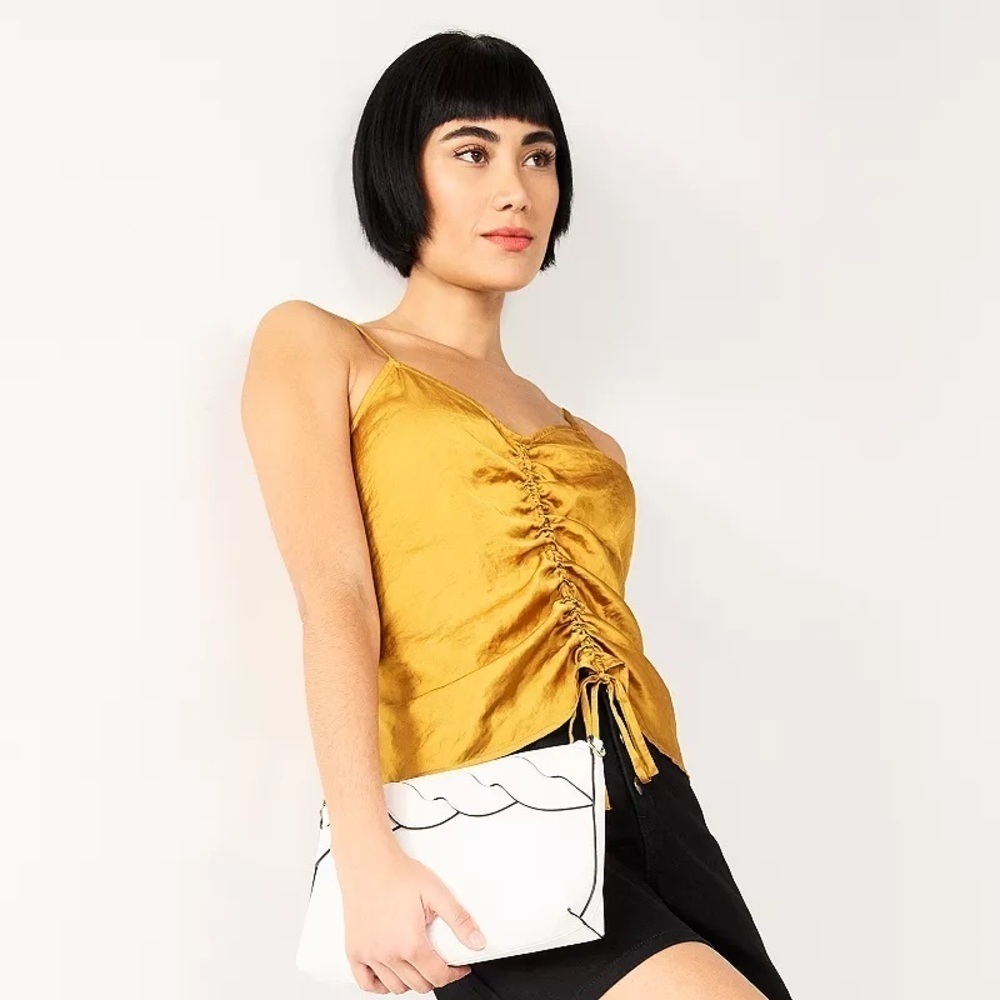 Nine West Ruched Drawstring Front Tank